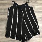 Goodnight Macaroon Goodnight Macroon Black White Stripes spaghetti straps Romper; Photo 8