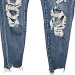 American Eagle SZ 8 SHORT Curvy Jeggings Jeans Super Hi-Rise Distressed Rip Blue Photo 3