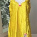 Vintage Victoria’s Secret Yellow White Hot Pink Slip Dress Chemise Size Large Photo 0