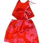 STAUD  Red and Pink Floral Printed Georgia Romper Sleeveless size 4 Photo 0