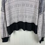 Free People NEW At The Lodge Pullover Top Size XS Grey Frost Combo Fair Isle Ski Photo 4