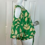By Design Green and Cream Leaf Print Women's Top Size Small Photo 1