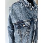 Unionbay Vintage 90s unisex acid wash blue marbled distressed denim jacket Small Photo 3