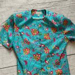 Adrianna Papell Vintage Bright Floral 100% Silk Top & Skirt Suit Set Size 12 Photo 1