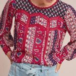 Anthropologie Maeve Gretchen Patchwork Paisley Western Boho Long Sleeve Photo 0