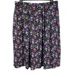 Sag Harbor Black Purple Floral Short Sleeve Button Up Midi Skirt Set PXL Photo 7
