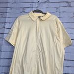 Saks 5th Avenue Saks Fifth Avenue Cream Cotton Polo Shirt 1/4 Button Relaxed Fit Womens L Preppy Photo 5