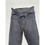 Kancan 1/24 High Rise Ankle Skinny Paperbag Black Jean Waist Tie Belt Gray Photo 4