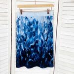 Chico's ‎ Watercolor Print Pull On A Line Skirt Blue Small Photo 6