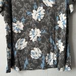 Bishuige Womens Top 2XL Henley Floral Casual Everyday Wear Soft Stretch Comfort Gray Size 2X Photo 7