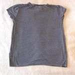 Anthropologie Embroidered T Shirt Short Sleeve Blue and White Stripe Size XS Photo 3