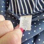 cj banks  Womens Top Navy White Stripes Polka Dots XL Short Sleeves Plus Size 2X Photo 9