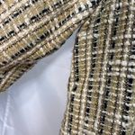 W.D.N.Y. Women's tan cream tweed fringe collared lined acrylic blazer jacket 14 Photo 5