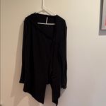 Free People  Asymmetrical Wool Blend Knit Black Hoodie Jacket Size Large Photo 2