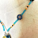 Beaded blue frog pendant necklace Photo 5