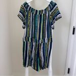 Loft Beach Mixed Stripe Off The Shoulder Romper SZ Large Photo 1