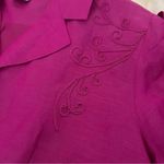 I.S.C. Petite Fuchsia Skirt Suit Silk Linen Embroidered Straight Skirt Size PL Pink Photo 8