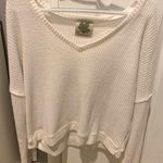 Long Sleeve Waffle Knit Swear White Size M Photo 0