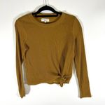 Madewell Texture And Thread ‎ Jacquard Knot-Front Top Women’s Size Small Gold Photo 0