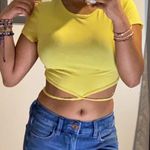 Ambiance Apparel Yellow Crop Top Photo 0