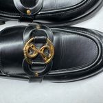 Sam & Libby  Black Loafers Gold Accent 8 faux leather preppy work casual slip on Photo 4
