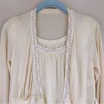 Vintage Miss Elaine Pastel Yellow Floral Embroidered Nightgown Robe Nylon Medium Photo 1