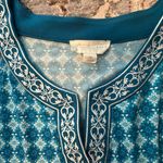 Blue Patterned Sleeveless Dress Size M Photo 4