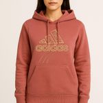 Adidas  hoodie size M front pocket Pink holiday light Cotton‎ Blend fleece lining Photo 0