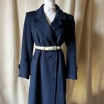 Vintage Forecaster Boston Navy Wool Long Coat USA Double Breasted S/M Blue Size 8 Photo 1