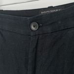 Banana Republic Women's Highwaisted Wide Leg Chambray Style Black Linen Pants 10 Photo 2