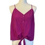 Sofia Vergara Sophia Vergara Fuchsia Sleeveless Tie Front Crop Blouse NWT Photo 0