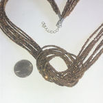 Boho Bronze Metallic Seed Bead Beaded Multi Strand Statement Necklace Photo 2