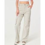 Hollister Ultra High Rise Baggy Twill Wide Leg Cargo Pants in Tan Beige Size 27 Photo 8