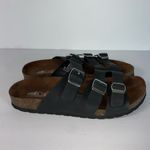 Cliffs White Mountain Footbeds 3 Strap Sandals Black faux Leather  Women’s Size 8 Photo 5