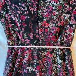 Danny & Nicole Black Floral Long Sleeve Midi Dress Berry Size 4 NWT Photo 5