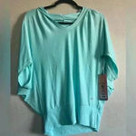 ABS Allen Schwartz  Moisture Wicking Hooded Top Short Dolman Sleeve Womens M Photo 0