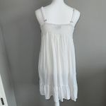 Lapogee Women’s White Embroidered Dress Sz M Spaghetti Strap Ruffle Hem Boho Size M Photo 1