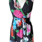 NWT ~ KIRNA ZABETE Black Multicolor Top Wrap Floral Dress ~ Women's Size 10 Photo 1