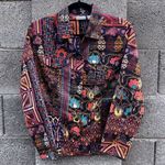 Chico's  Mylti Colored Jacket Shirt Blouse Small Photo 0