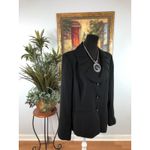 Le Suit Studio Women Jacket 18 Long Sleeve Black Lapel Shawl 3 Buttons Preppy Photo 1