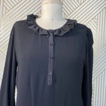 Gerard Darel Pablo‎  Black Ruffle Long Sleeve Dress Photo 2