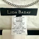 Lida Baday Cream Stretch Open Front Belted Jacket White Size 12 Photo 3