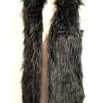 Anthropologie Kenar Faux Fur Brown Vest Small Hook Closure Sleeveless Lined Soft Small Photo 0