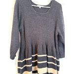 Studio One  New York 3X Gray Striped Knit Sweater‎ Dress Plus Size Photo 1