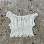 Princess Polly  Love Galore White Smocked Crop Top | Size 8 Photo 4