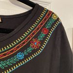 NWT La Cera Size S Black Short Sleeve Mini Dress Subdress Embroidered Floral Photo 3