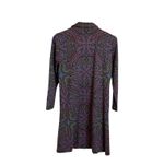 Womens Paisley Print Long Sleeve Collared Button Front Midi Dress Size Small Purple Photo 2