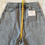 Free People New Sandrine Rose The Virgin Label Straight leg Jeans Silver 24 Photo 2