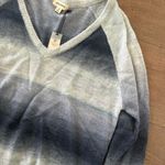 Rag Poets  new nwt capri ombré striped blue v-neck sweater Photo 3