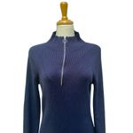Sweaty Betty Frame Knitted MIDI Dress Sz NWT Navy Funnel Neck Ribbed Athleisure Photo 5